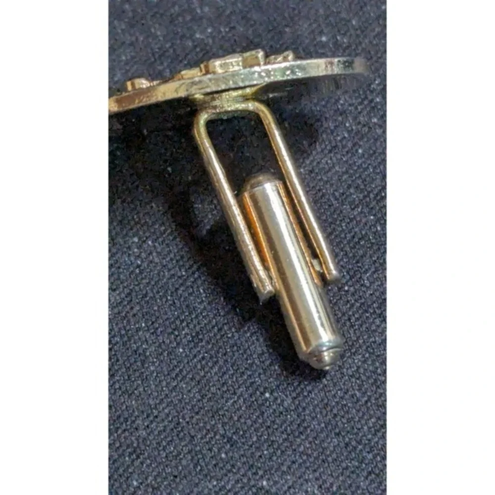 Disney Mickey Mouse Gold-Tone Oval Single Cufflink Replacement Toggle Back‎